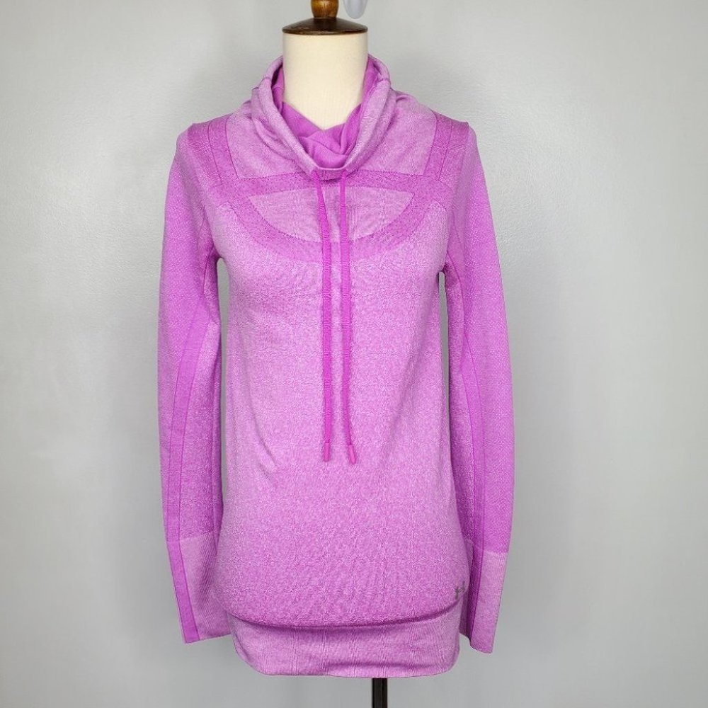 Under Armour Threadborne Heatgear Funnel Neck Top With Thumbhole Size XS